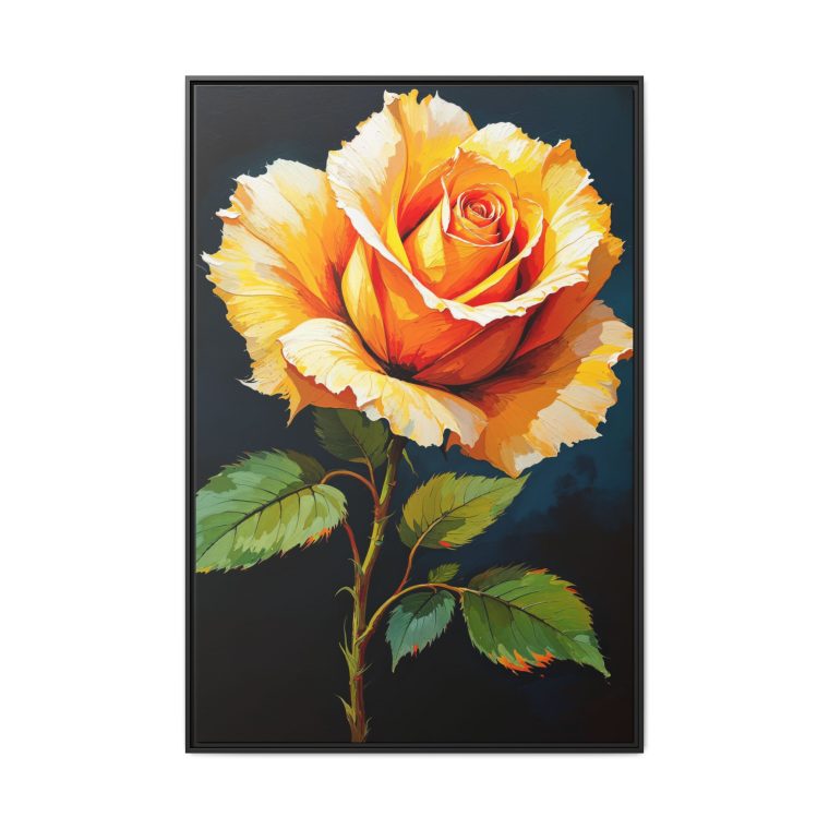 Abstract Rose Painting Yellow Flower Artwork