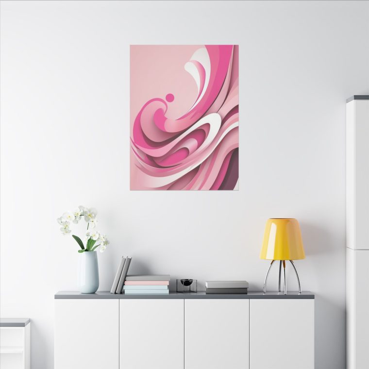 Graceful Pink Waves Abstract Layered Design in Soft Tones - Image 36