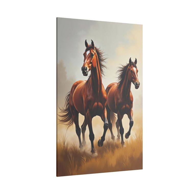 Graceful Gallop of Brown Stallions - Image 6