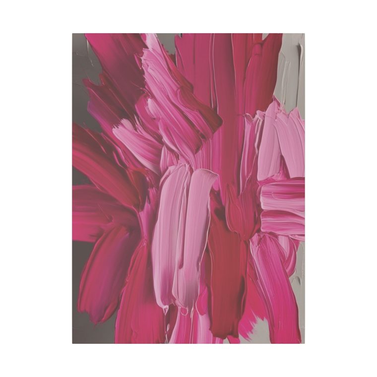 Burst of Pink Energy Modern Abstract Oil Painting with Bold Textures - Image 13