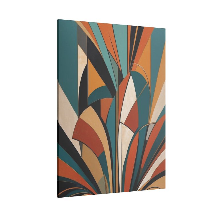 Geometric Blossom Mid-Century Modern Abstract Wall Art - Image 6