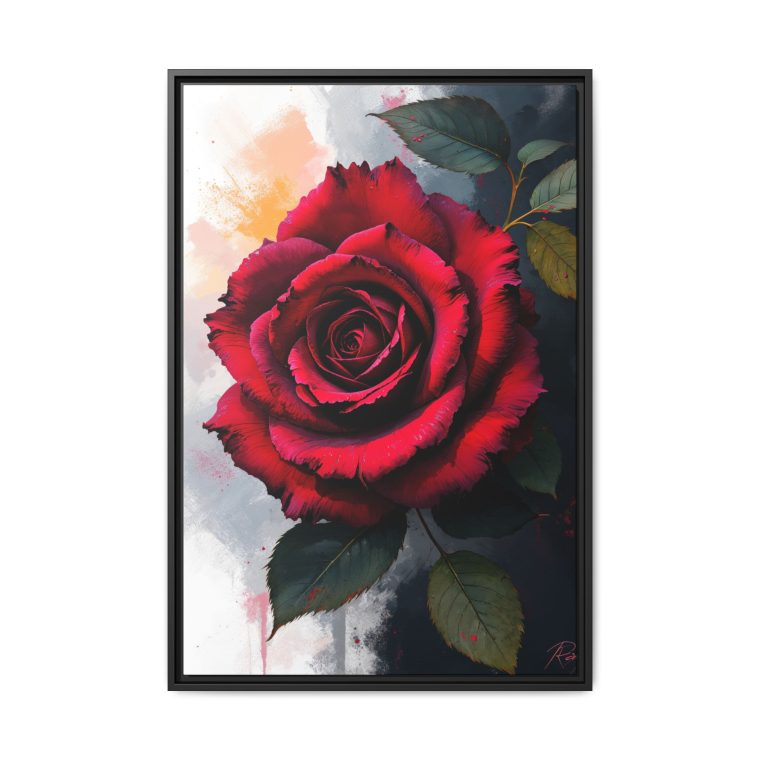 Black Baccara Rose Wall Art - Image 4