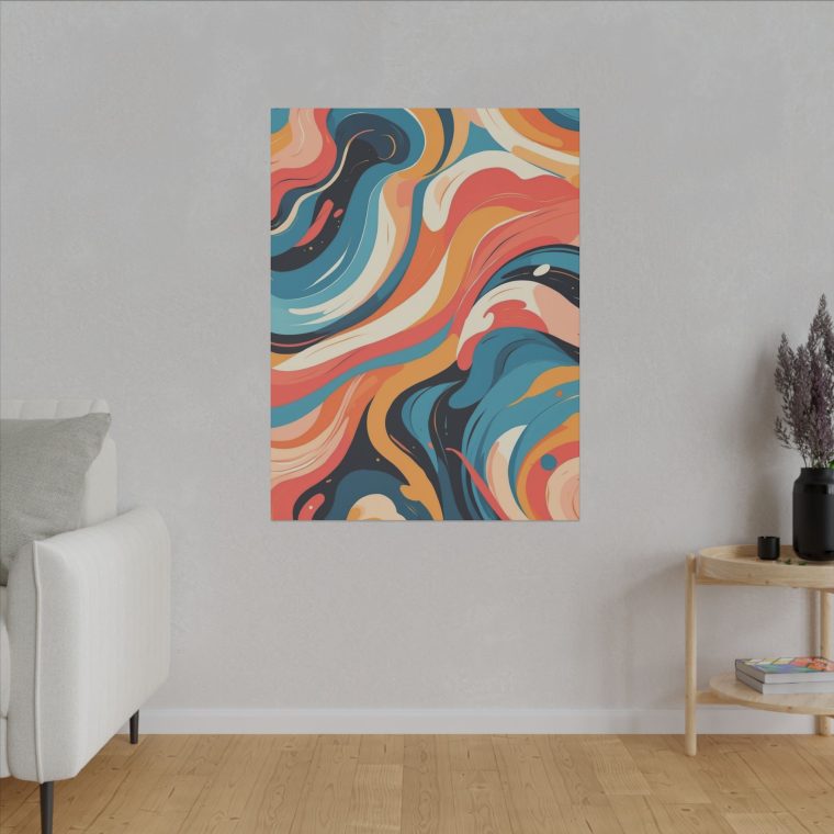 Vibrant Abstract Swirl Wall Art Modern Oil Painting Design - Image 15