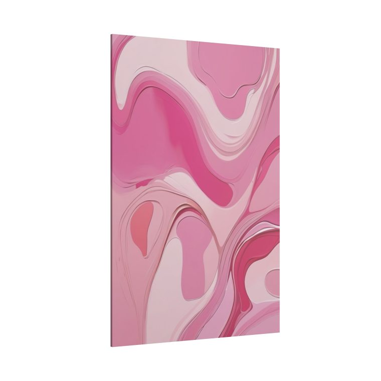 Playful Pink Patterns Abstract Oil Painting with Fluid Lines