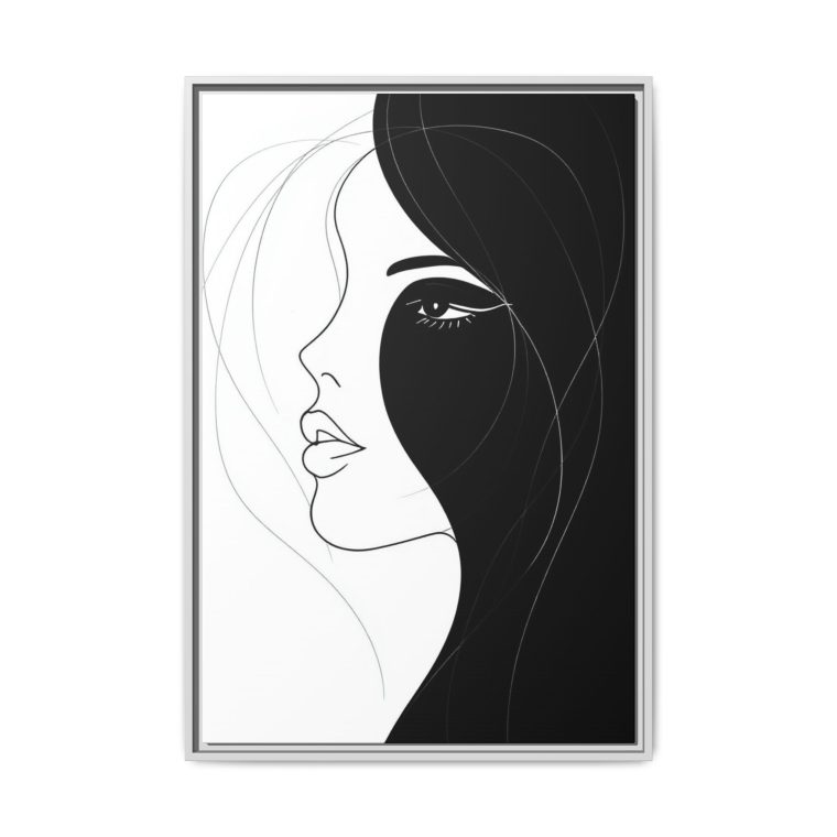 Contemporary Abstract Face Wall Art Unique Canvas Painting - Image 17