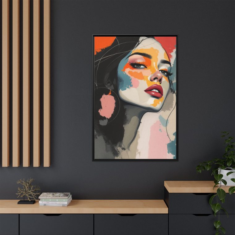 Modern Boho Face Wall Art - Natural Colors Canvas Print - Image 8