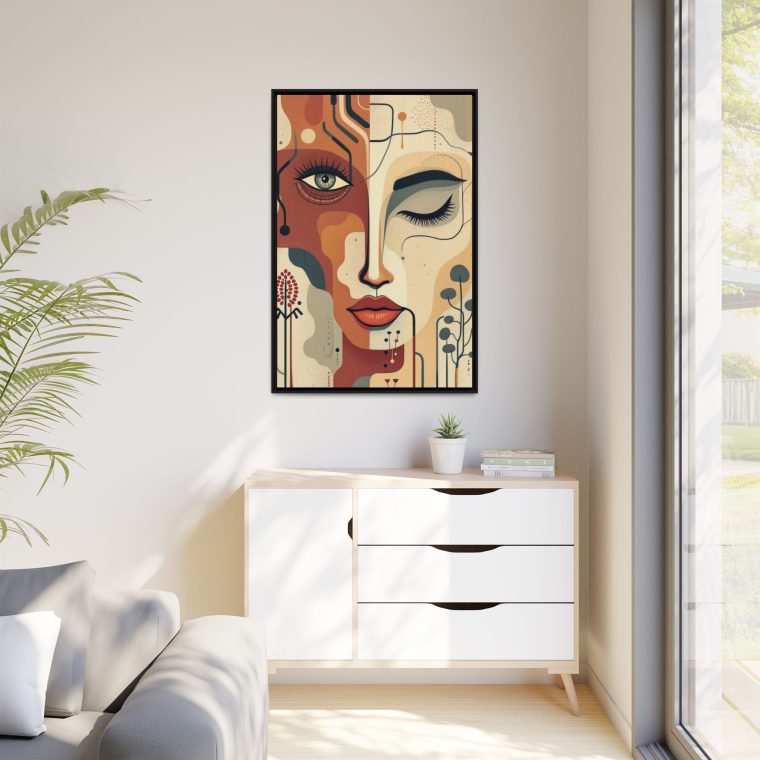 Abstract Boho Face Print Set Earthy Tones Gallery Wall - Image 7