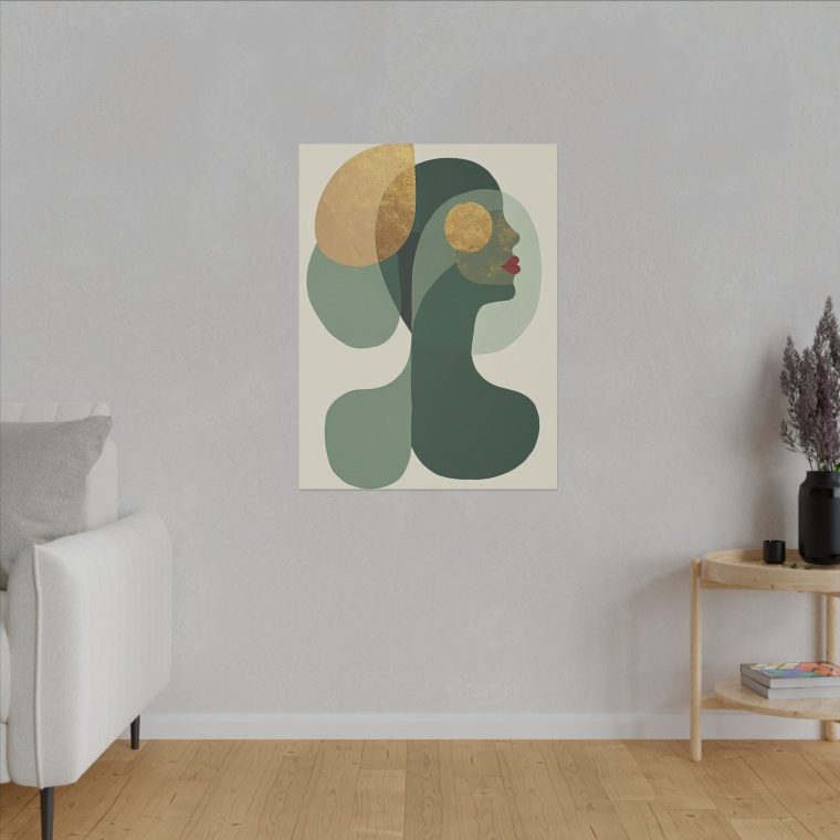 Green Serenity Naïve Art Collage with Minimalist Elegance - Image 11