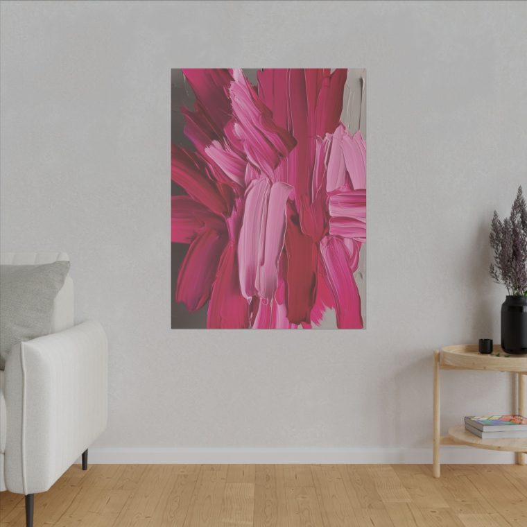 Burst of Pink Energy Modern Abstract Oil Painting with Bold Textures - Image 15