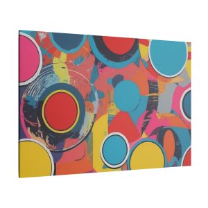 Close-up view of the Dynamic Circle Wall Art, showcasing overlapping circles in vibrant colors.