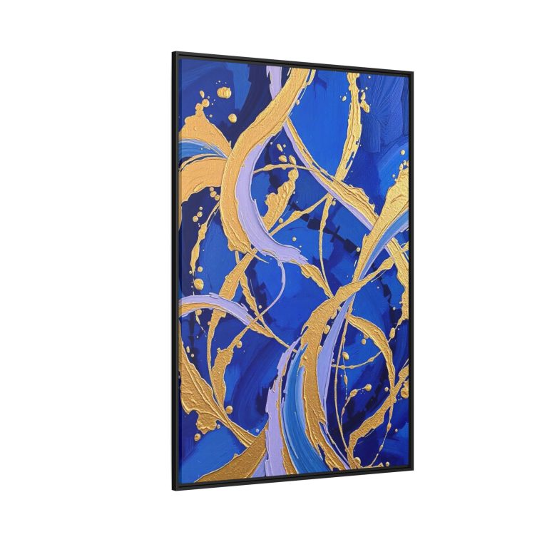 Gold and Blue Canvas Artwork Perfect for Any Modern Space - Image 6