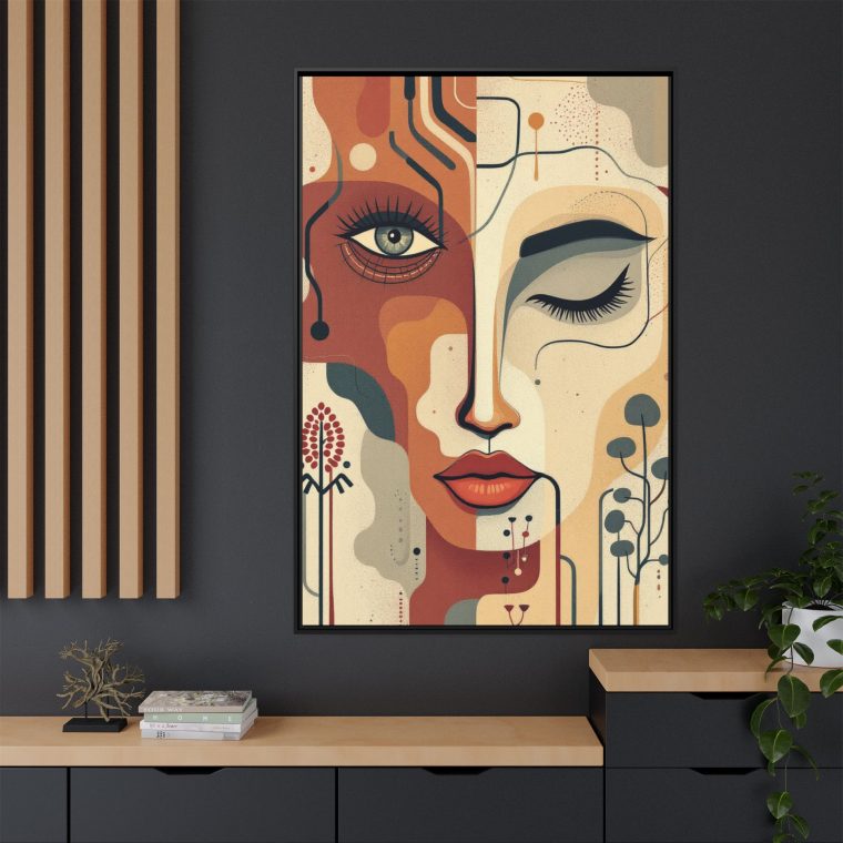 Abstract Boho Face Print Set Earthy Tones Gallery Wall - Image 28