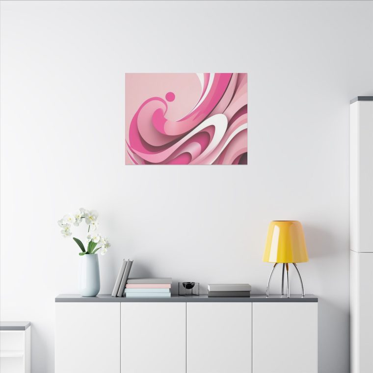 Graceful Pink Waves Abstract Layered Design in Soft Tones - Image 8