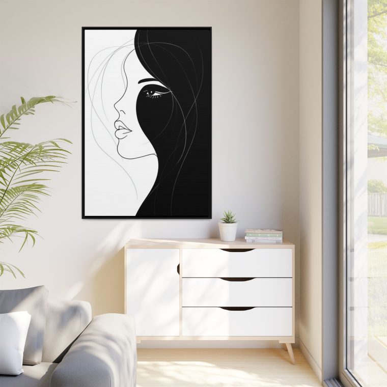Contemporary Abstract Face Wall Art Unique Canvas Painting - Image 31