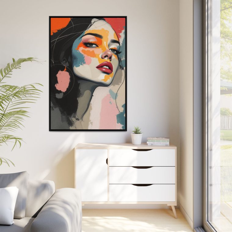 Modern Boho Face Wall Art - Natural Colors Canvas Print - Image 15