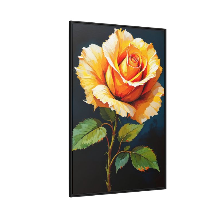 Abstract Rose Painting Yellow Flower Artwork - Image 2