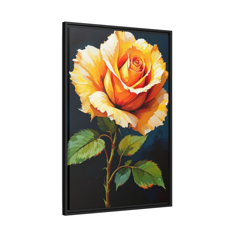 Abstract Rose Painting Yellow Flower Artwork - Image 6