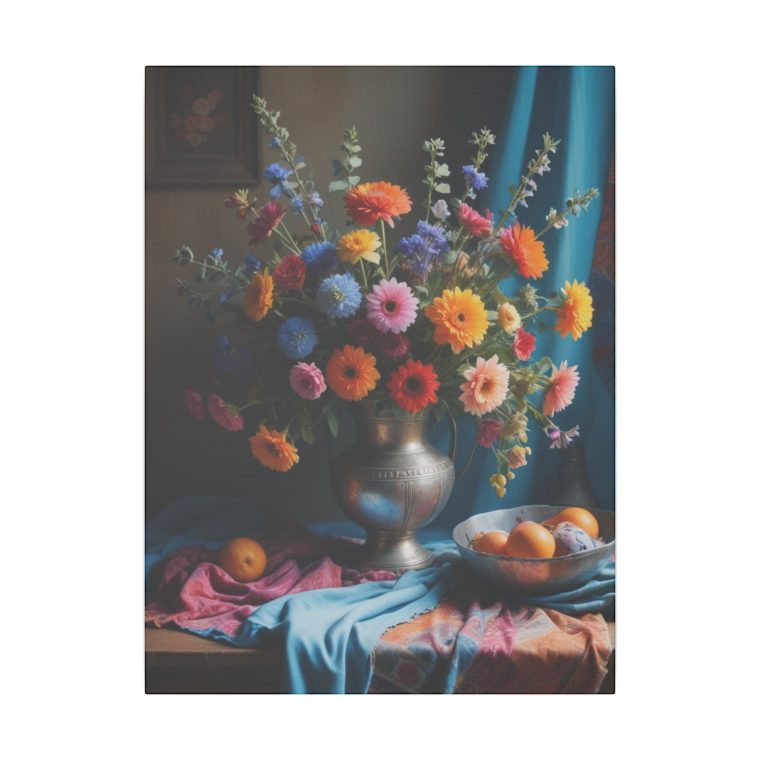Flowers in Full Color: Boho Meets Vintage Blue Painting - Image 5