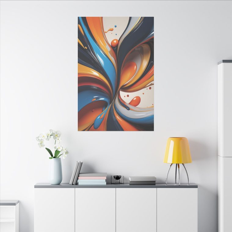 Vibrant Whirl Abstract Fluid Art Oil Painting Wall Décor - Image 4