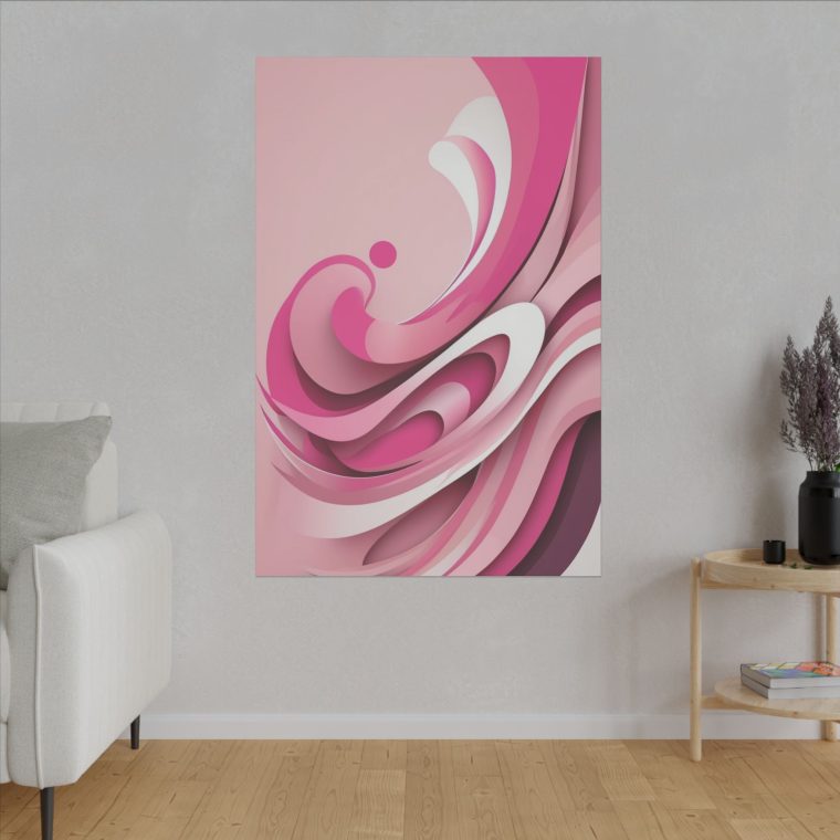 Graceful Pink Waves Abstract Layered Design in Soft Tones - Image 27