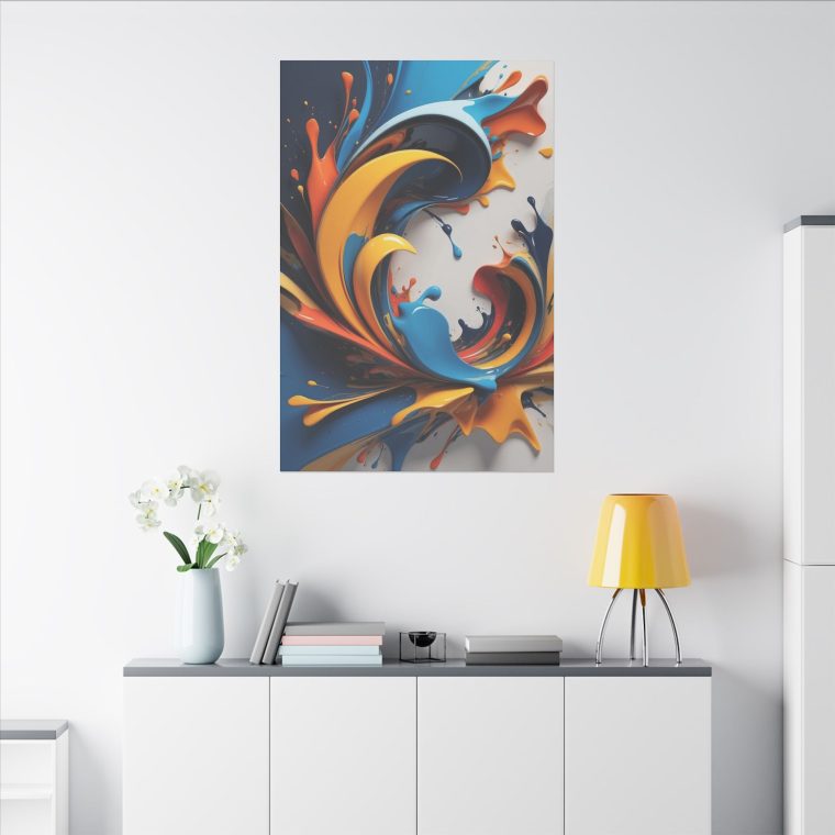 Dynamic Splash Vibrant Abstract Oil Painting for Contemporary Wall Art - Image 4