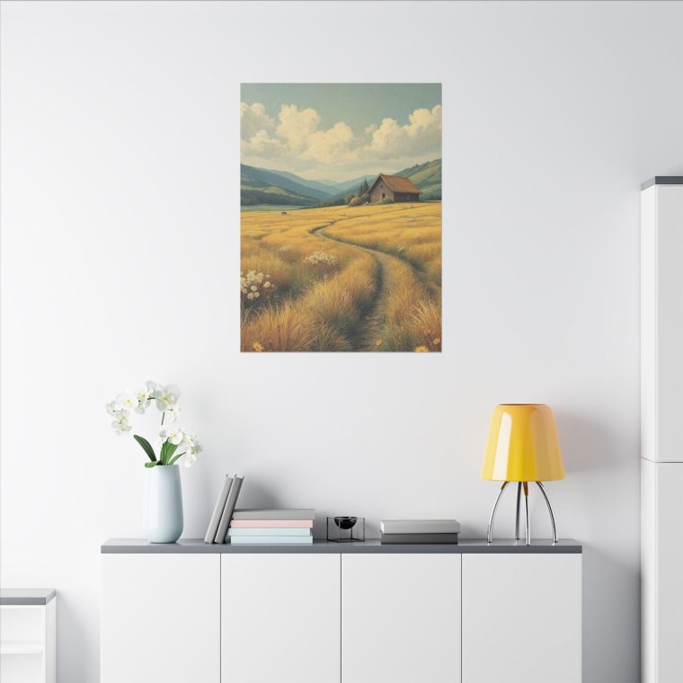 Rustic Countryside Serenity Golden Fields and a Quaint Cabin - Image 16