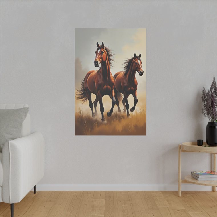 Graceful Gallop of Brown Stallions - Image 7