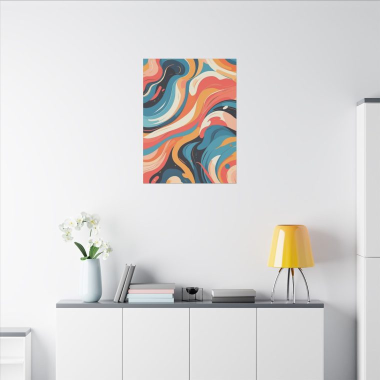 Vibrant Abstract Swirl Wall Art Modern Oil Painting Design - Image 8