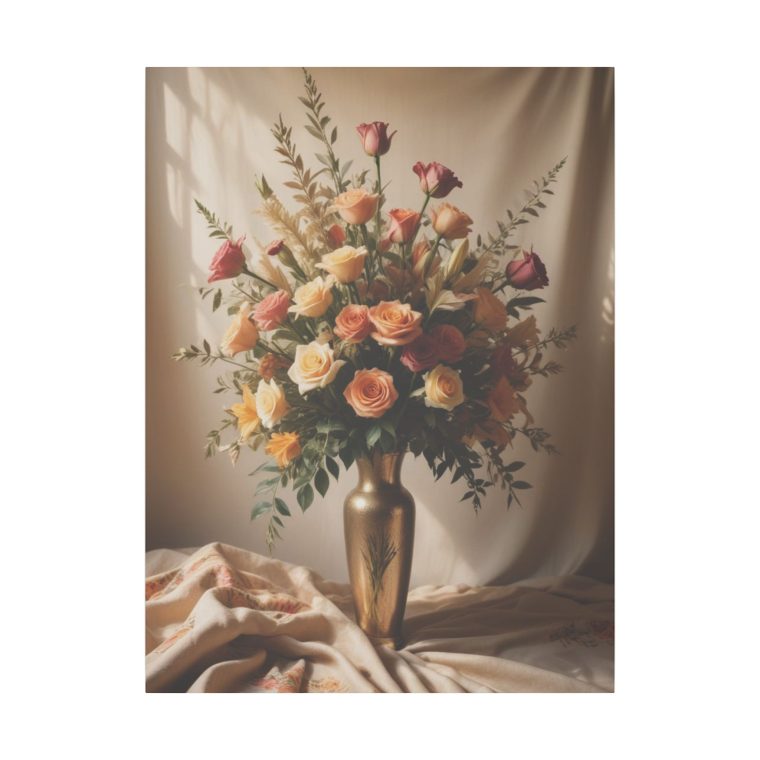 Vivid Blooms and Soft Lighting: A Boho Vintage Painting - Image 2