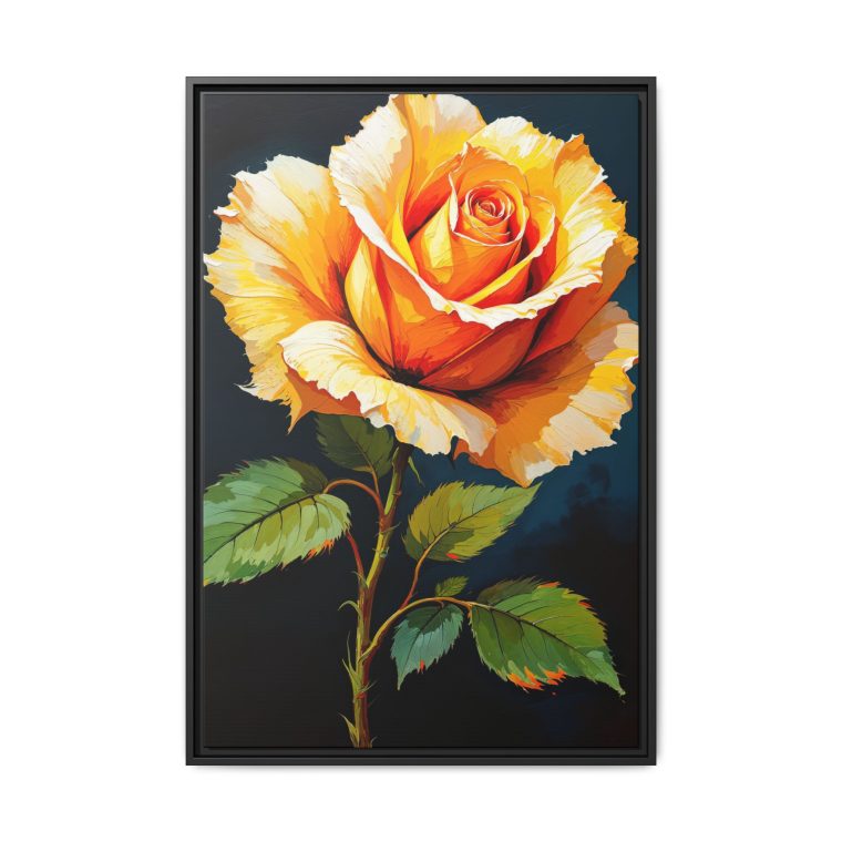 Abstract Rose Painting Yellow Flower Artwork - Image 5