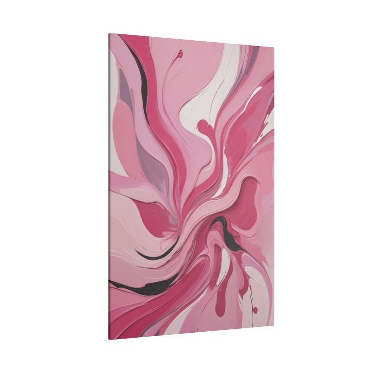 Dynamic Pink Swirls Modern Abstract Oil Painting with Flowing Energy - Image 10