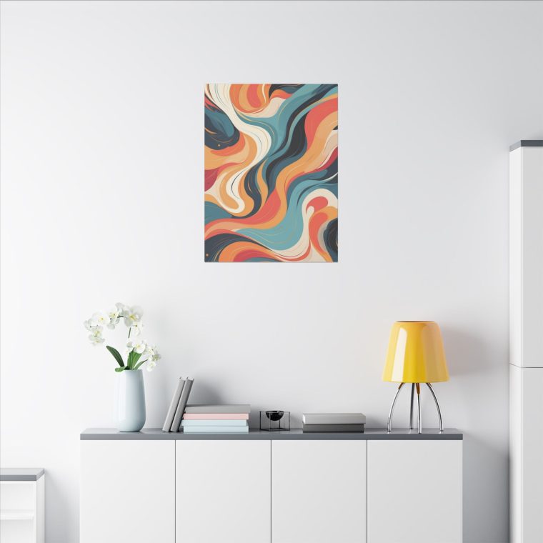 Modern Oil Painting Abstract Wall Art Vibrant Swirl Design - Image 8