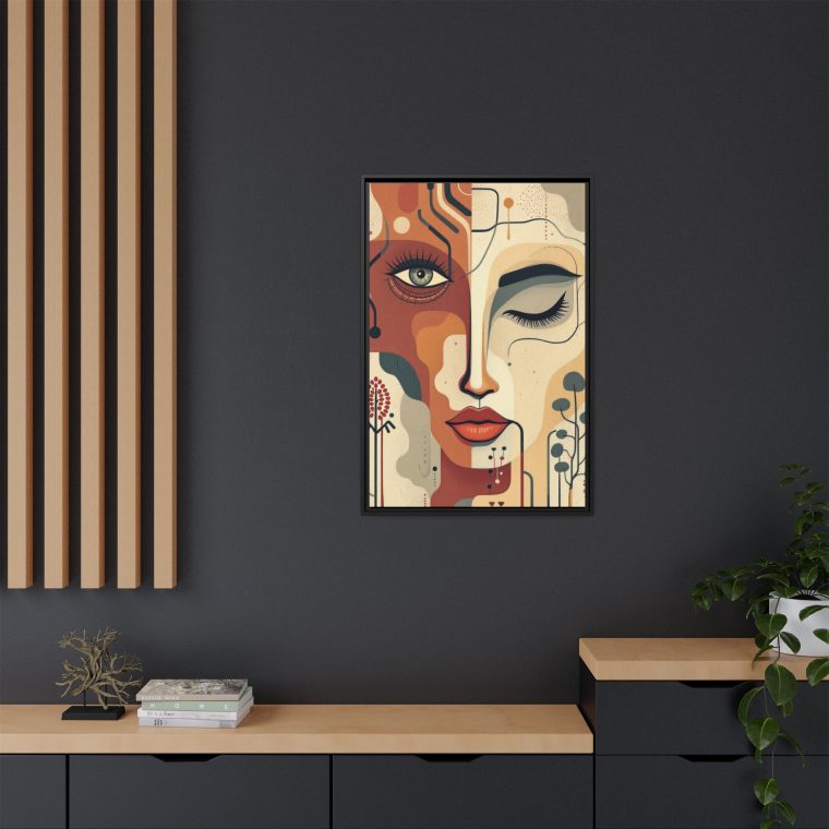 Abstract Boho Face Print Set Earthy Tones Gallery Wall - Image 4