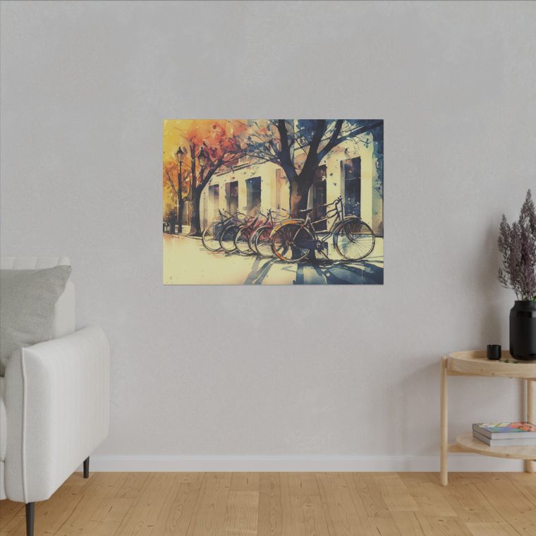 Bicycles on the Street A Charming Watercolor Scene - Image 7