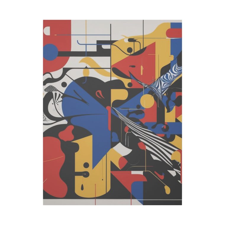 Dynamic Abstract Expression Modern Art with Bold Colors Geometric Fusion - Image 13