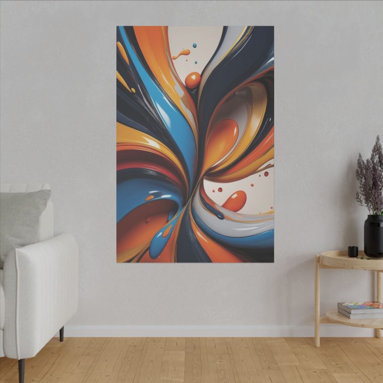 Vibrant Whirl Abstract Fluid Art Oil Painting Wall Décor - Image 3