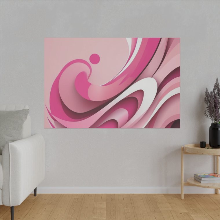 Graceful Pink Waves Abstract Layered Design in Soft Tones - Image 3