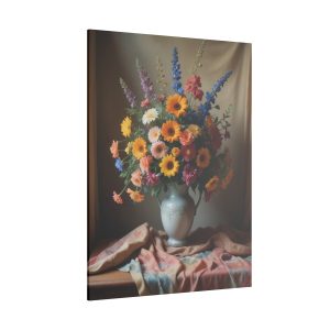 Vintage Charm Boho Still Life with Flowers and Cloth