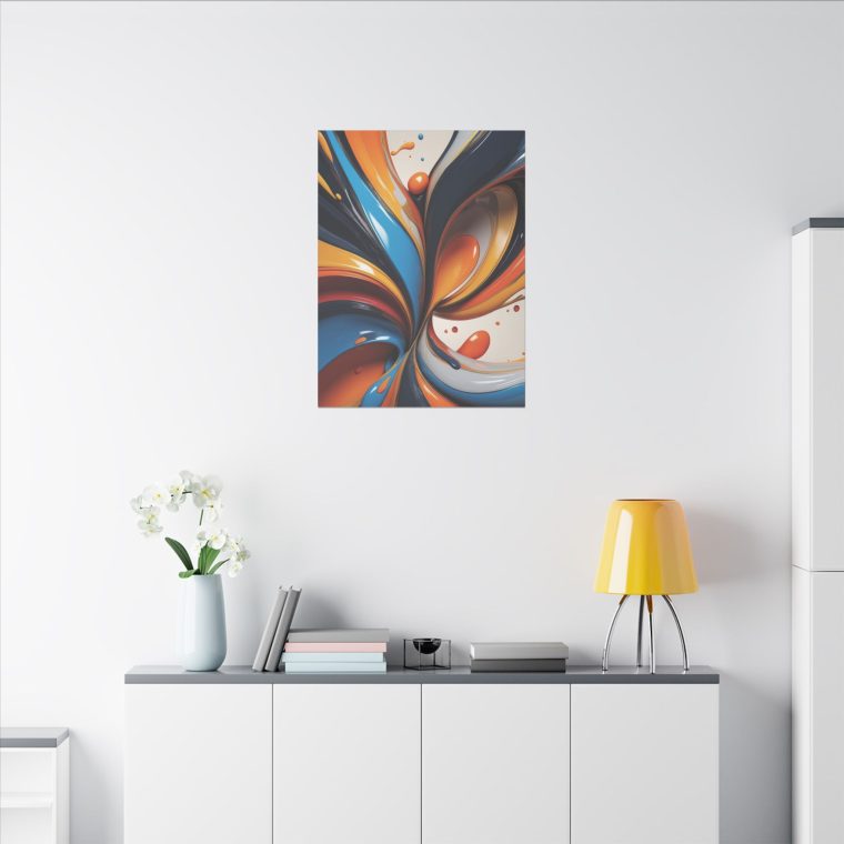 Vibrant Whirl Abstract Fluid Art Oil Painting Wall Décor - Image 8