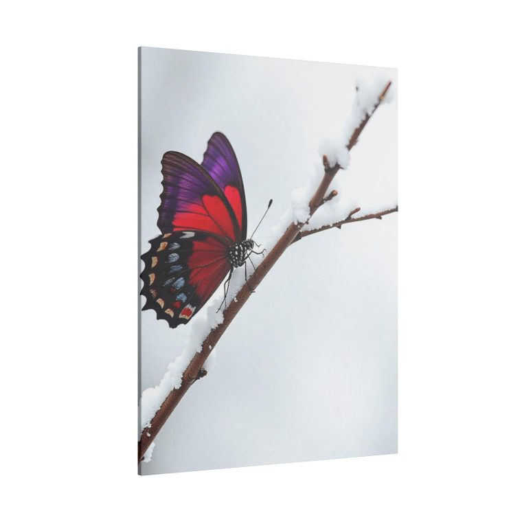 Snowy Serenity A Butterfly's Radiant Perch - Image 6