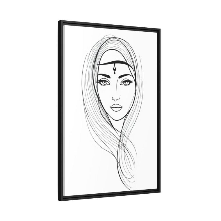 Framed Abstract Face Wall Art Contemporary and Chic Design - Image 2