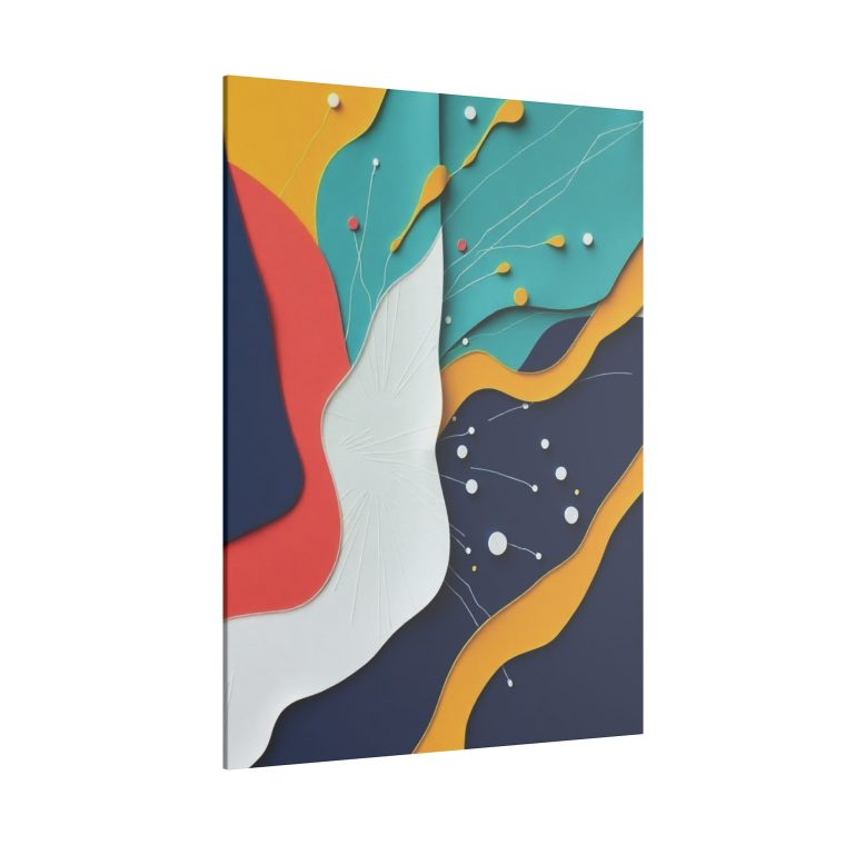 Layered Abstract Art Bold Colors and Minimalist Papier-Mâché Design - Image 14