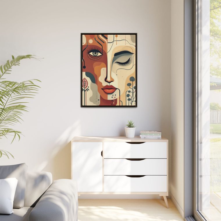 Abstract Boho Face Print Set Earthy Tones Gallery Wall - Image 19