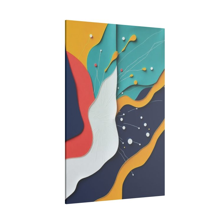 Layered Abstract Art Bold Colors and Minimalist Papier-Mâché Design - Image 10