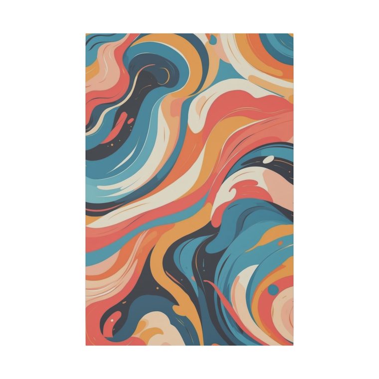 Vibrant Abstract Swirl Wall Art Modern Oil Painting Design - Image 9
