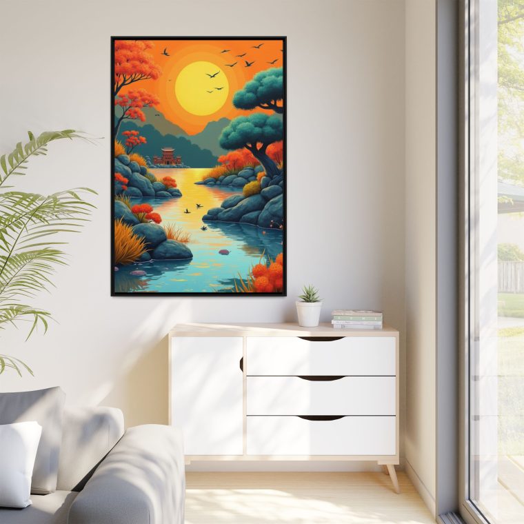 Zen Garden Japanese Canvas Print Minimalist Wall Art - Image 3