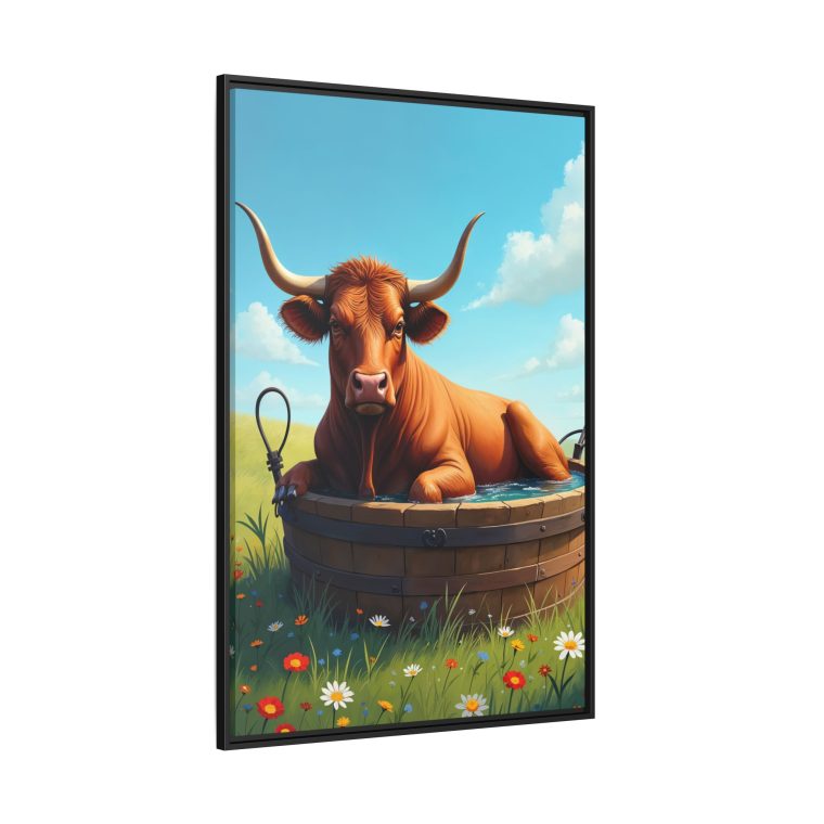Unique Bull in a Tub Canvas Print - Image 6