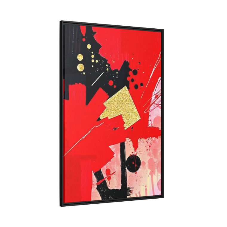 Passionate Red Abstract Wall Art with Gold And Black Accents - Image 10