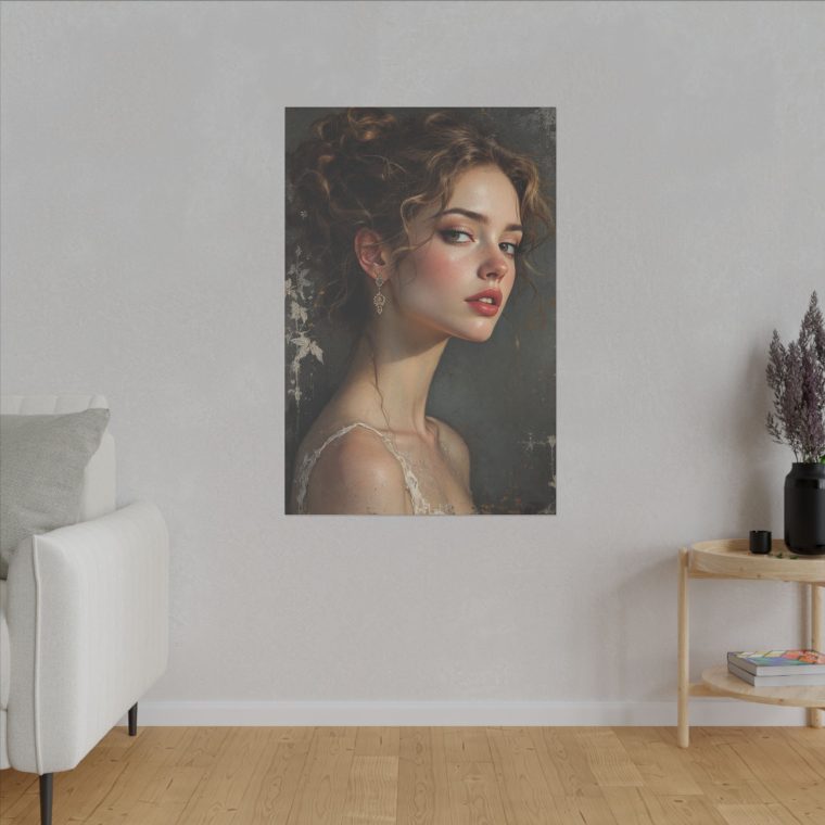 Timeless Elegance Vintage Portrait with Delicate Floral Accents - Image 11