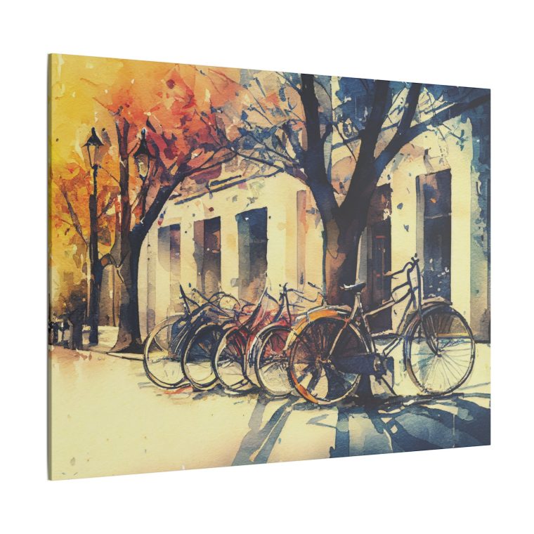 Bicycles on the Street A Charming Watercolor Scene - Image 18